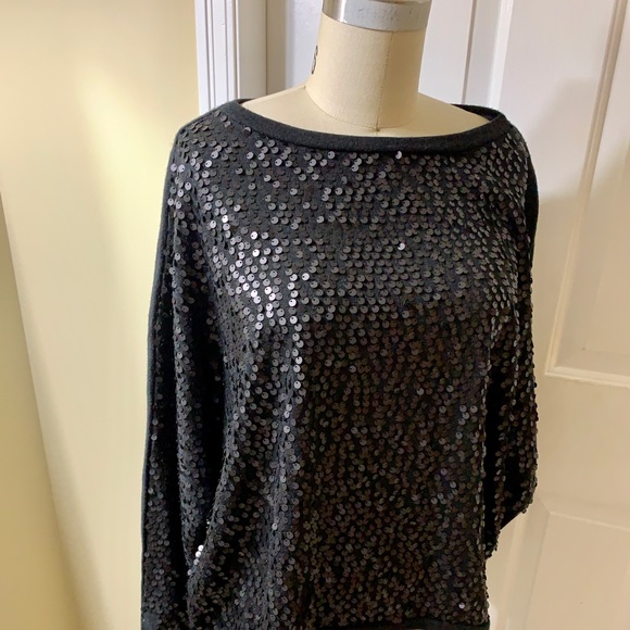 BLACK SEQUIN SWEATER - Picture 2 of 2